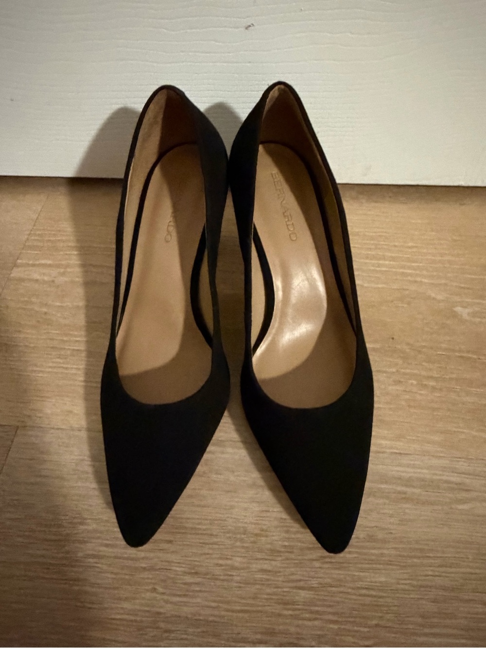 Bernardo Black Pointed Toe Suede Pumps